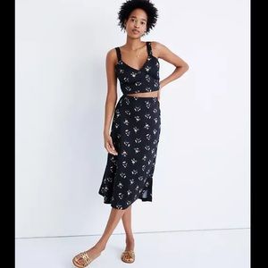 Madewell Button-wrap Crop Tank Marseille Daisies